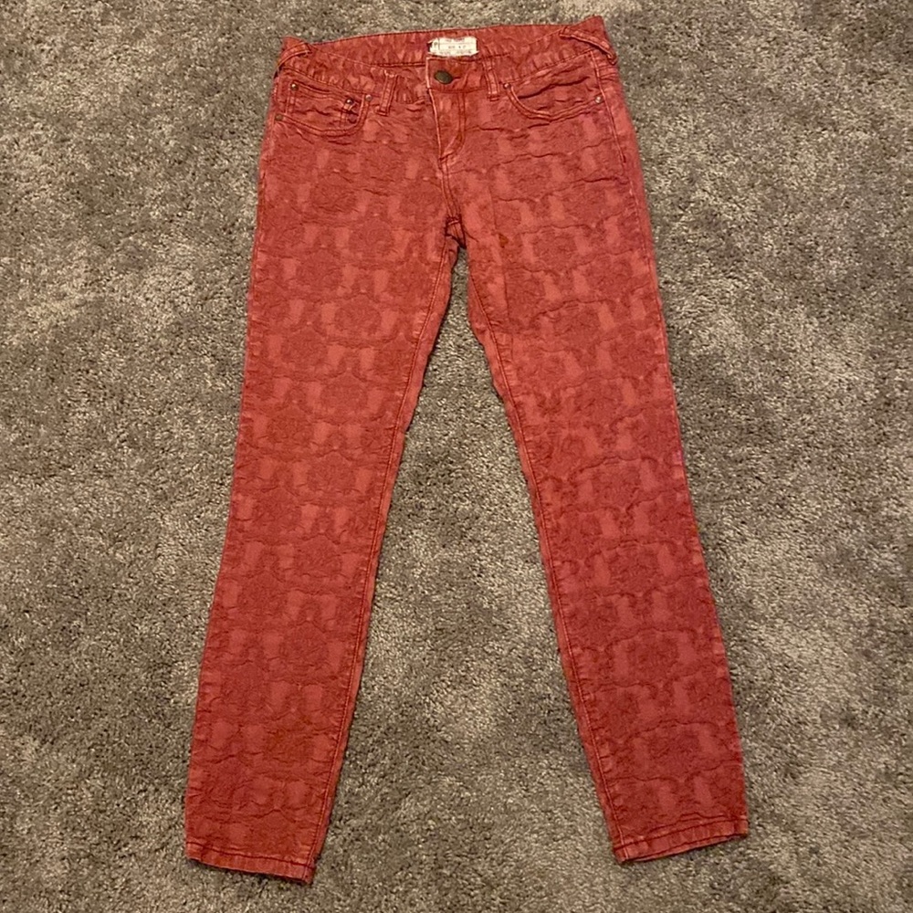 Free People textured burgundy pants